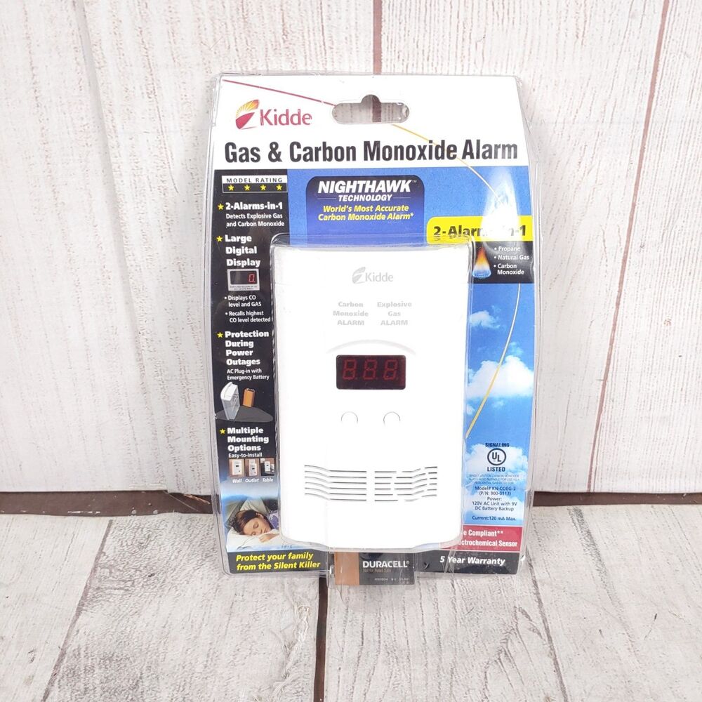 Kidde Nighthawk Carbon Monoxide and Gas Alarm 2-In-1 Detector NEW SEALED